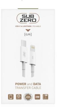 SUBZERO TYPE-C TO İOS KABLO PD 20W CB27 CL95  BX87  100CM  - 1